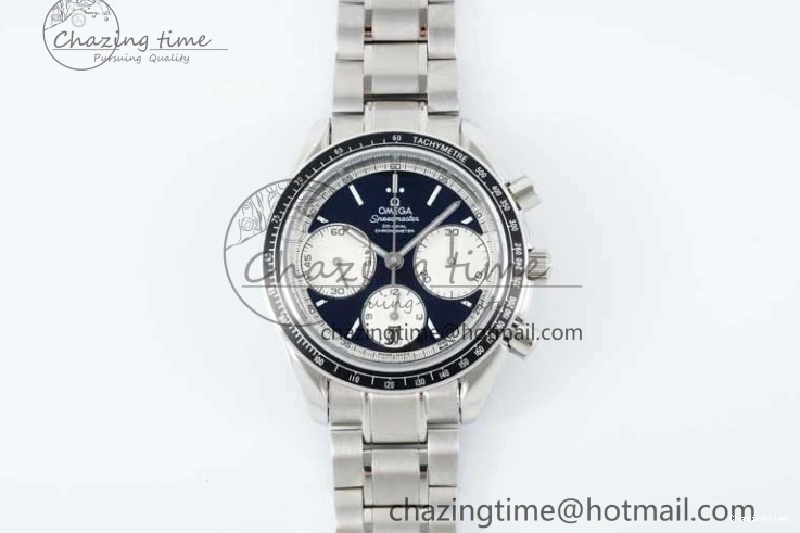 0403 Speedmaster Racing Master SS HKF Best Edition Black White Dial on SS Bracelet A Upgraded 7807